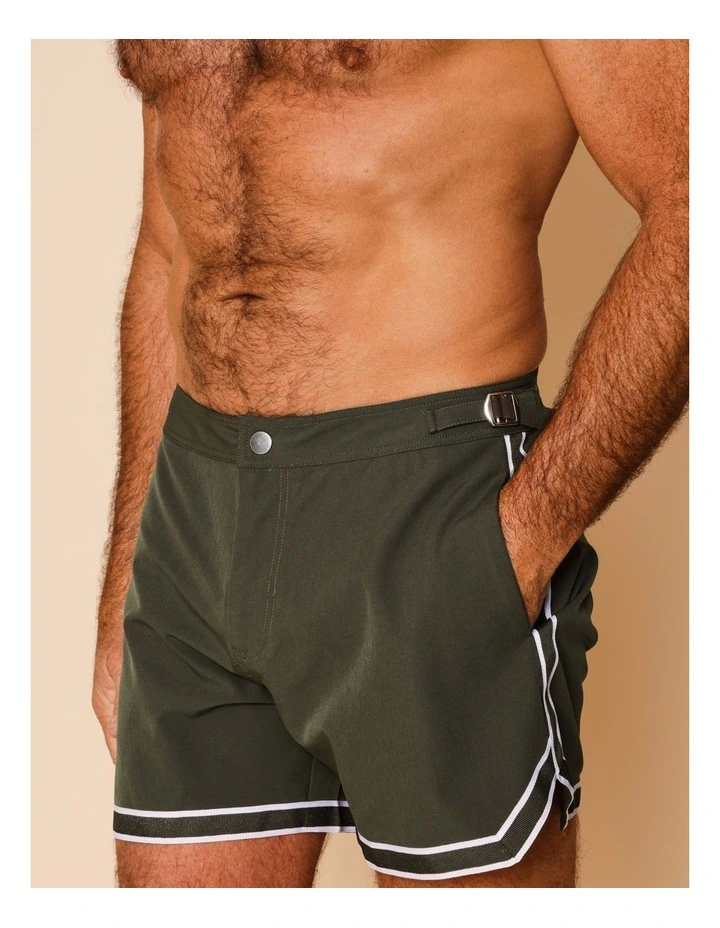 Blu Tailored Swim Shorts in Green image 3