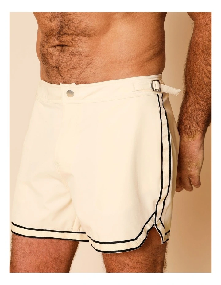Blu Tailored Swim Shorts in Beige image 3