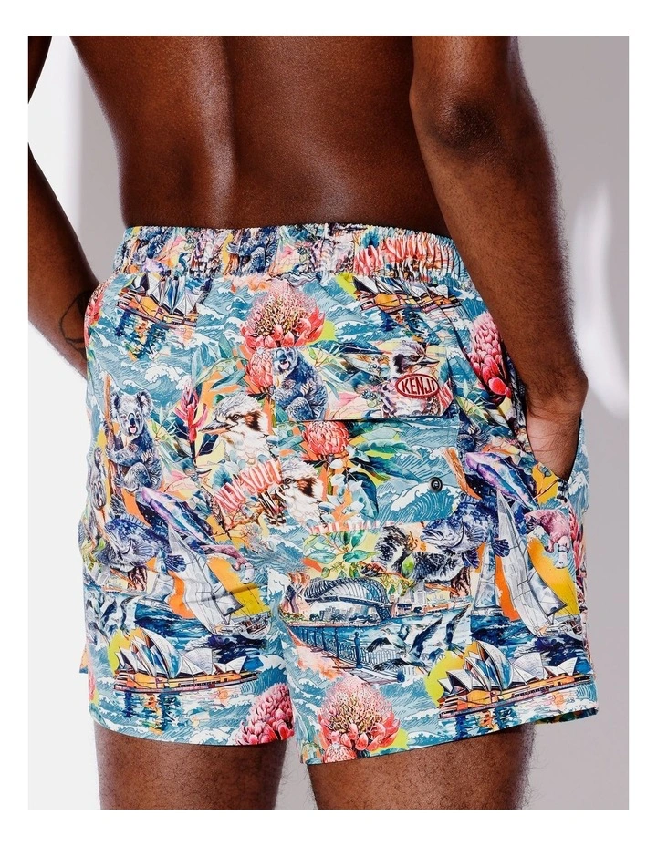 Aussie Tea Towel Swim Shorts in Multi image 5