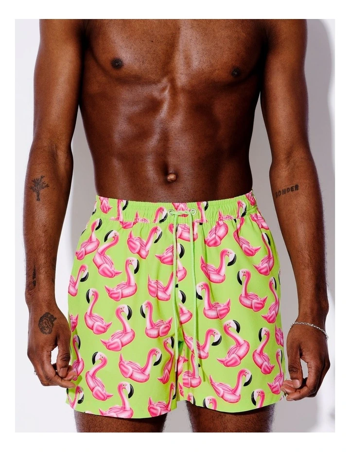 Flamingo Party Swim Shorts in Multi image 2