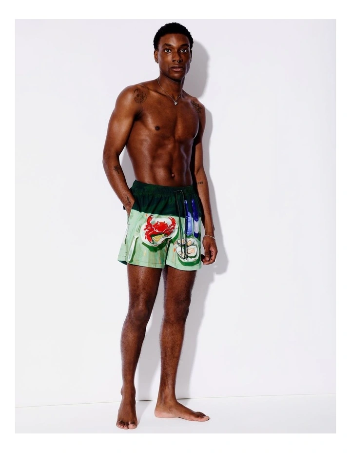 Dinner By The Bay Swim Shorts in Green image 2