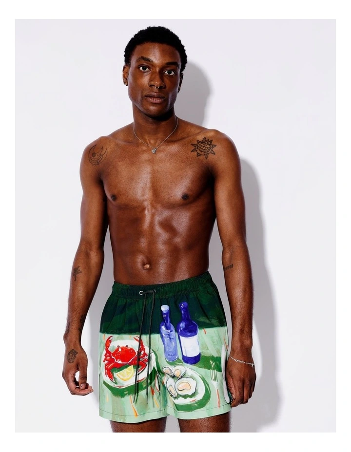 Dinner By The Bay Swim Shorts in Green image 3