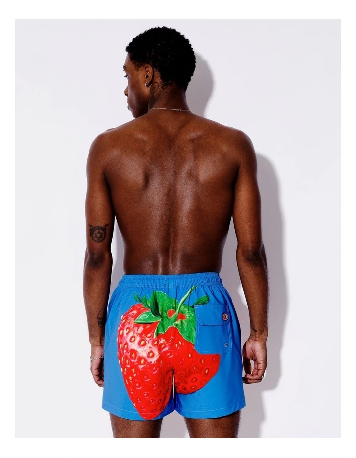 It's a Strawberry Swim Shorts in Blue image 4