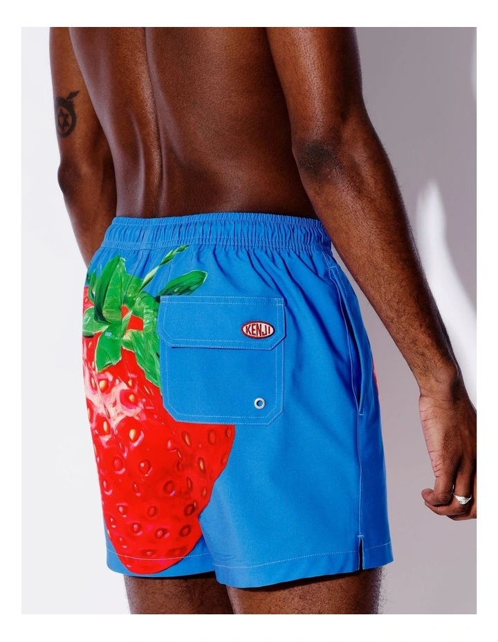 It's a Strawberry Swim Shorts in Blue image 5