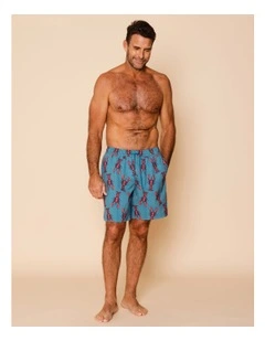 Lobster Stripe Swim Shorts in Blue