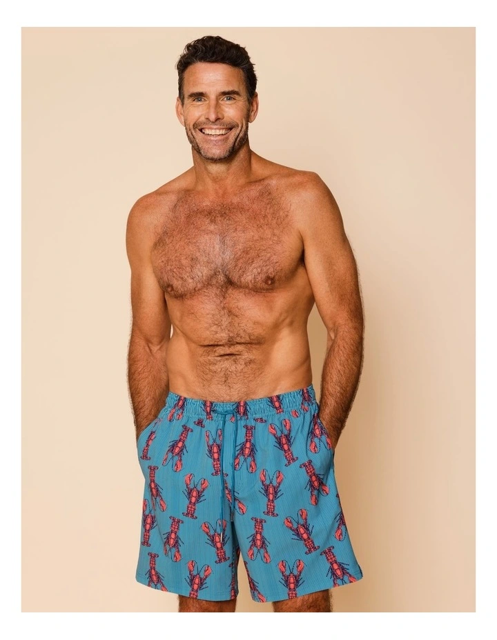 Lobster Stripe Swim Shorts in Blue image 2
