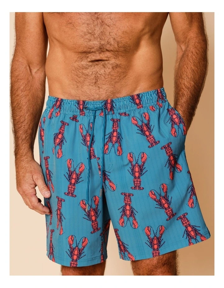 Lobster Stripe Swim Shorts in Blue image 3