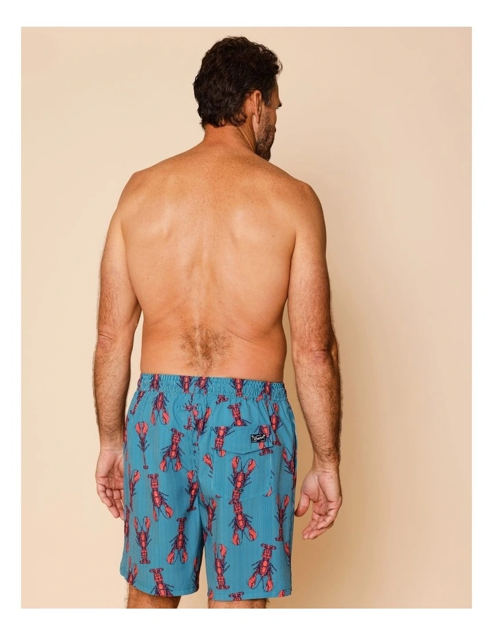 Lobster Stripe Swim Shorts in Blue image 4