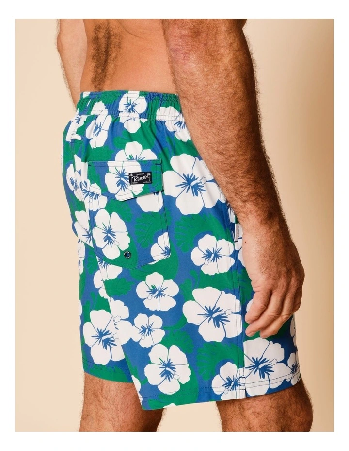Hibiscus Blooming Swim Shorts in Teal image 5