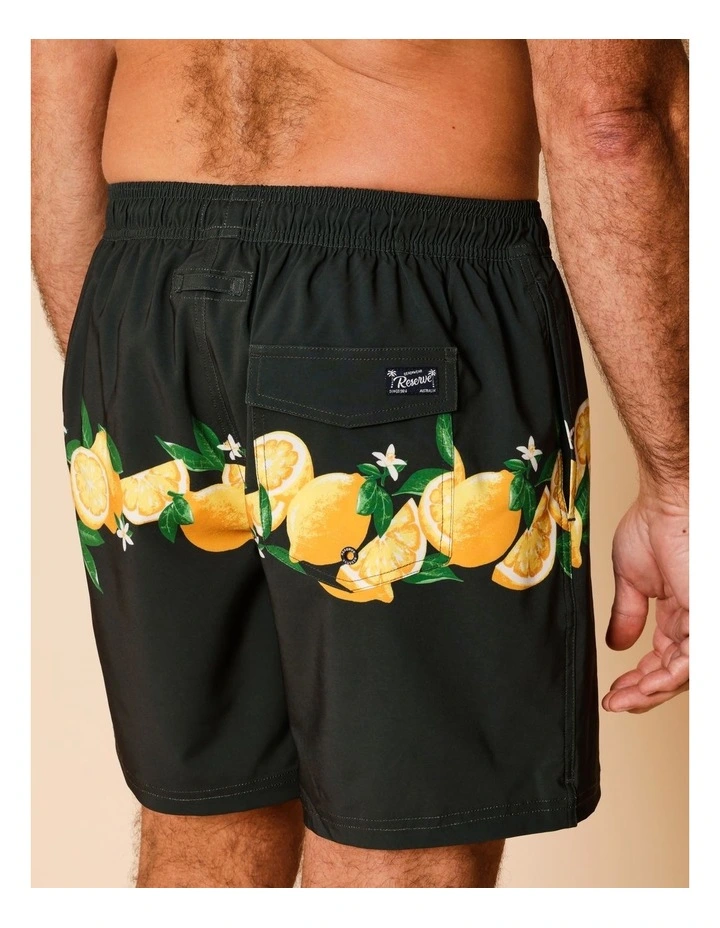 Lemon Tree Swim Shorts in Black image 5