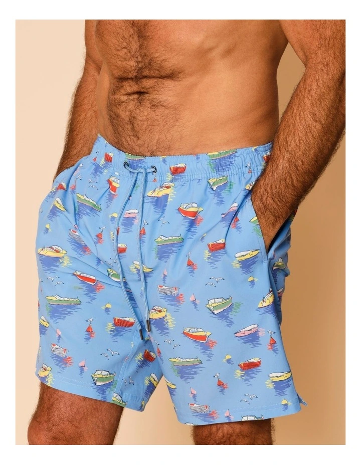 High Canal Swim Shorts in Blue image 3