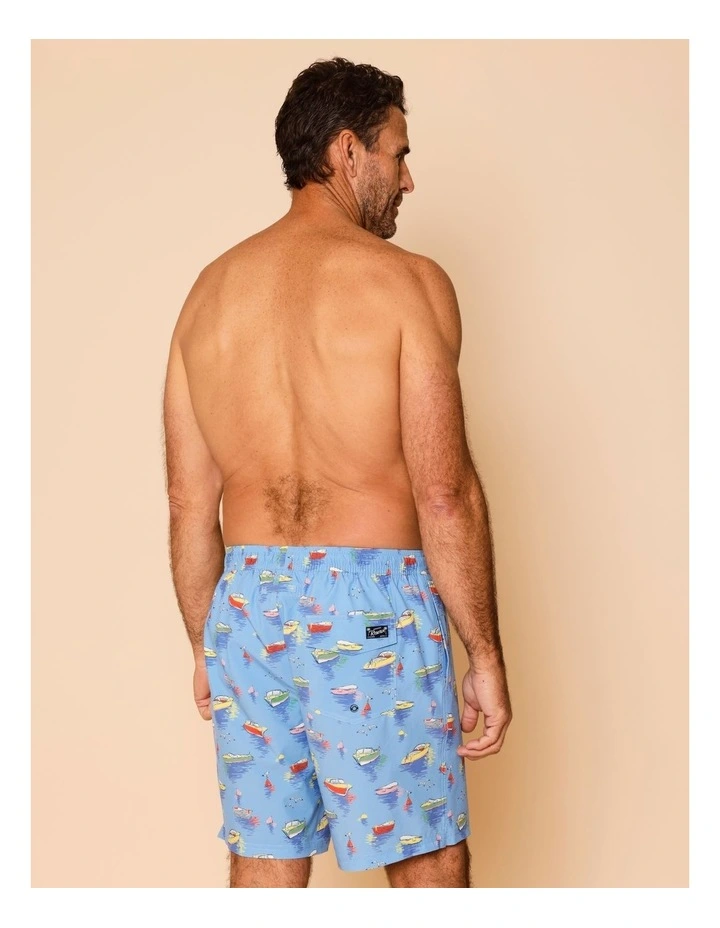 High Canal Swim Shorts in Blue image 4