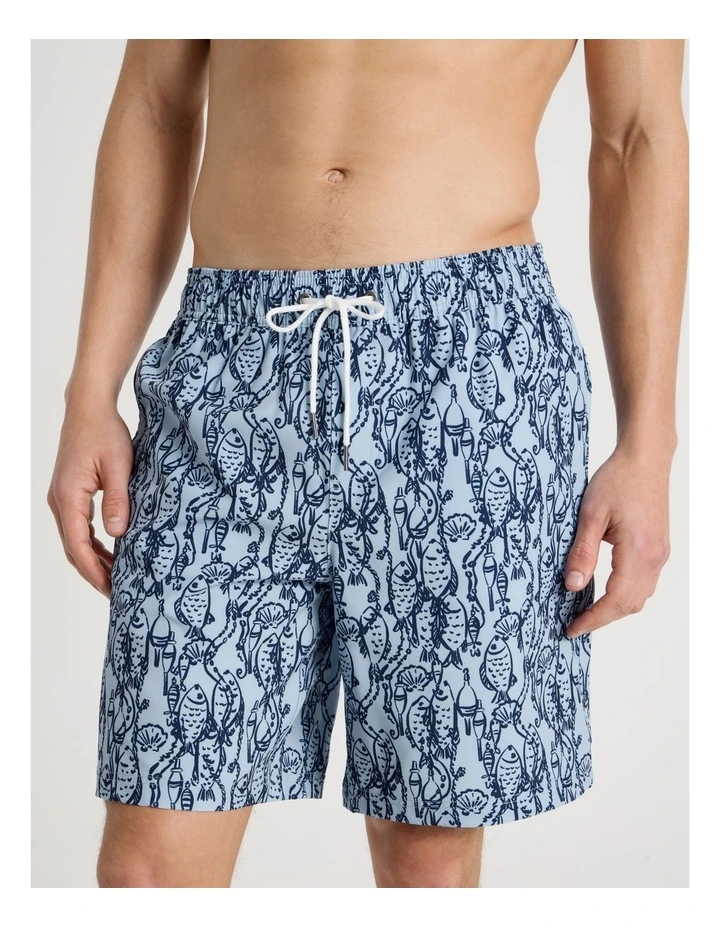 Elasticated Drawstring Swim Short in Print image 2