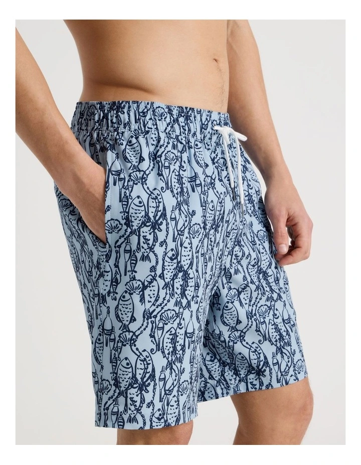 Elasticated Drawstring Swim Short in Print image 3