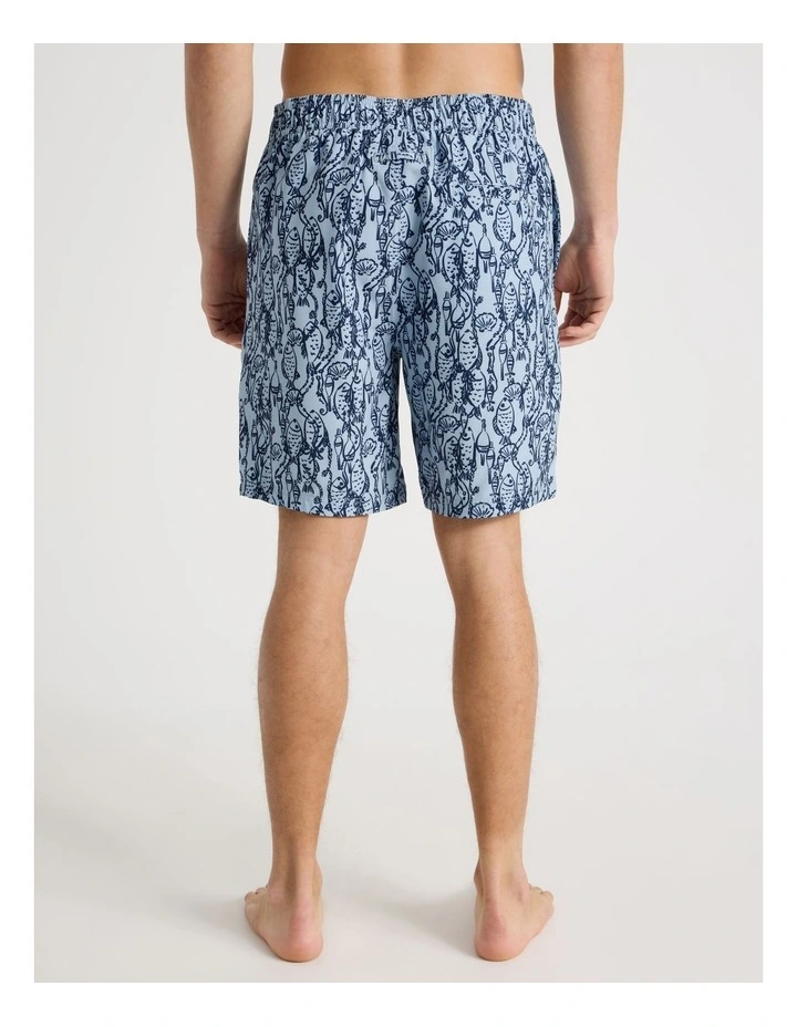Elasticated Drawstring Swim Short in Print image 4
