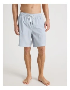 Elasticated Drawstring Swim Short in Blue