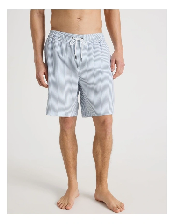 Elasticated Drawstring Swim Short in Blue image 1