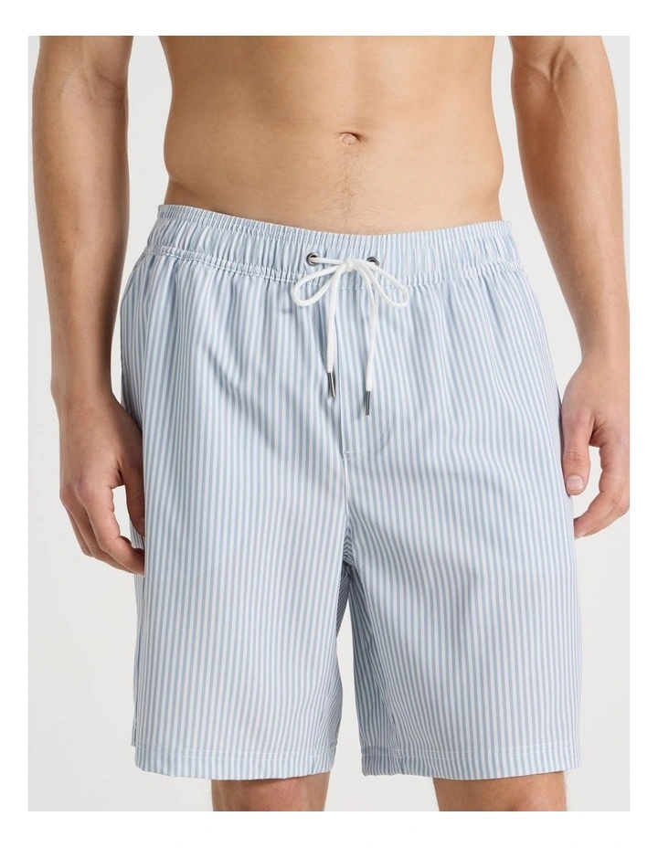 Elasticated Drawstring Swim Short in Blue image 2