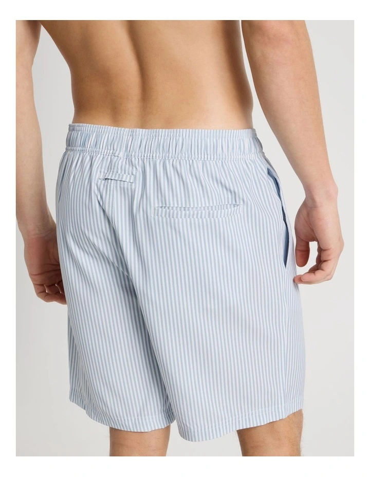 Elasticated Drawstring Swim Short in Blue image 5