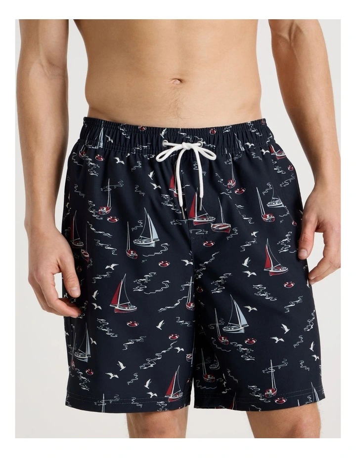 Elasticated Drawstring Swim Short in Print image 2