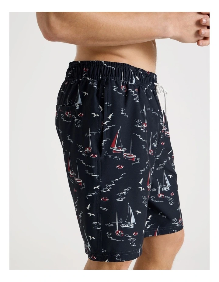 Elasticated Drawstring Swim Short in Print image 3