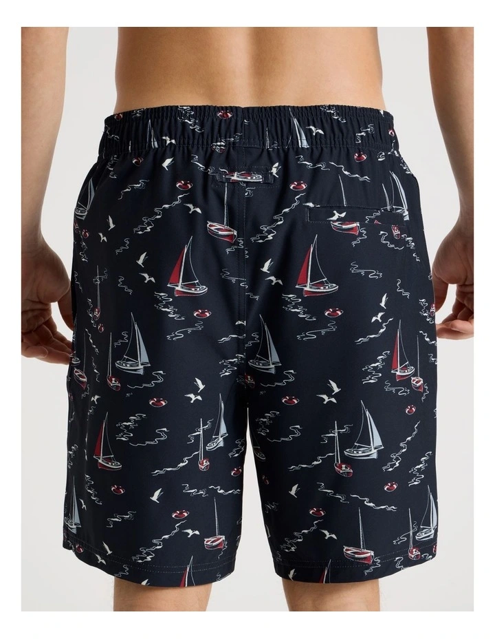Elasticated Drawstring Swim Short in Print image 4