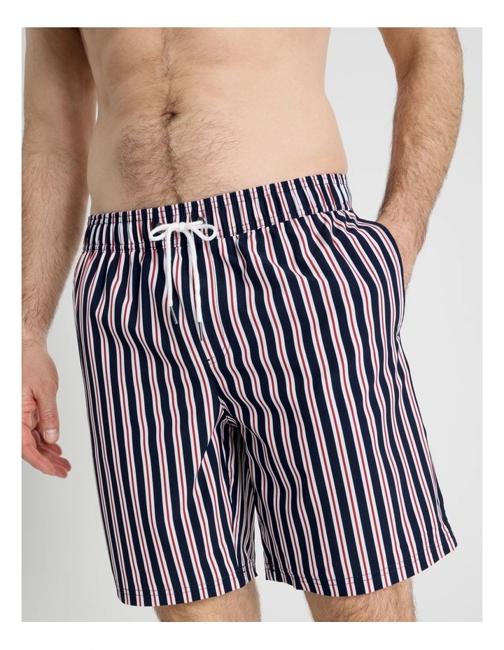Elasticated Drawstring Swim Short in Red image 2