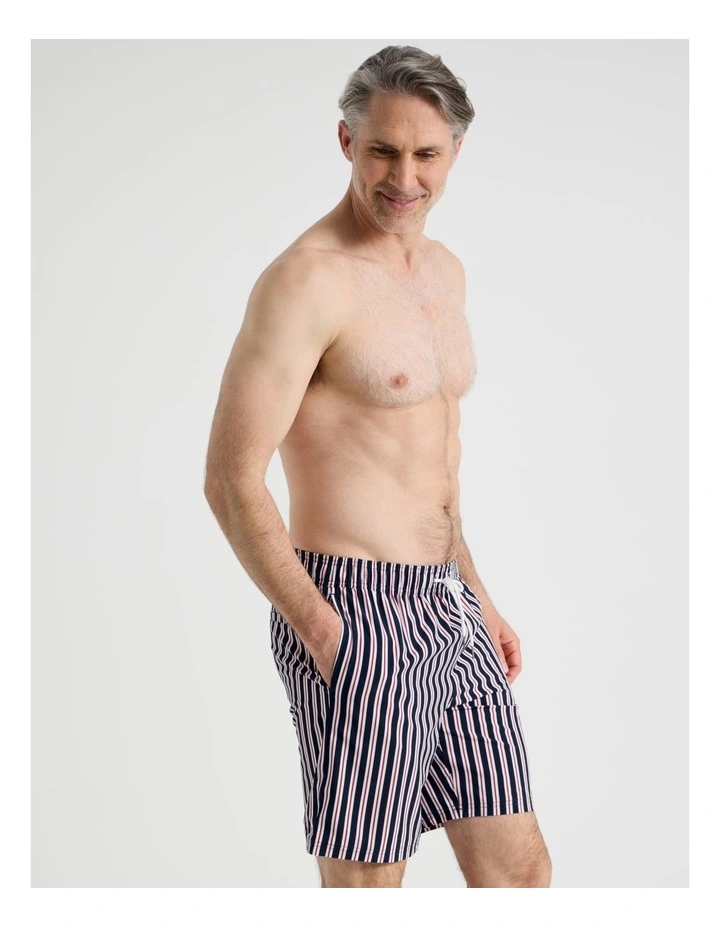 Elasticated Drawstring Swim Short in Red image 3