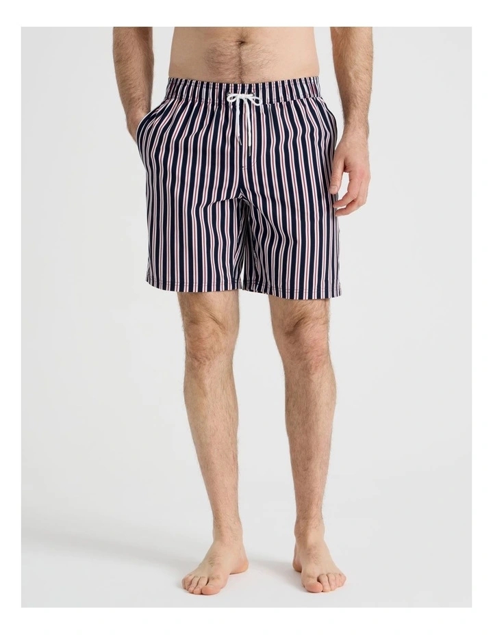 Elasticated Drawstring Swim Short in Red image 4