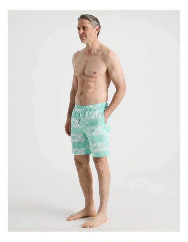 Elasticated Drawstring Swim Short in Blue image 1