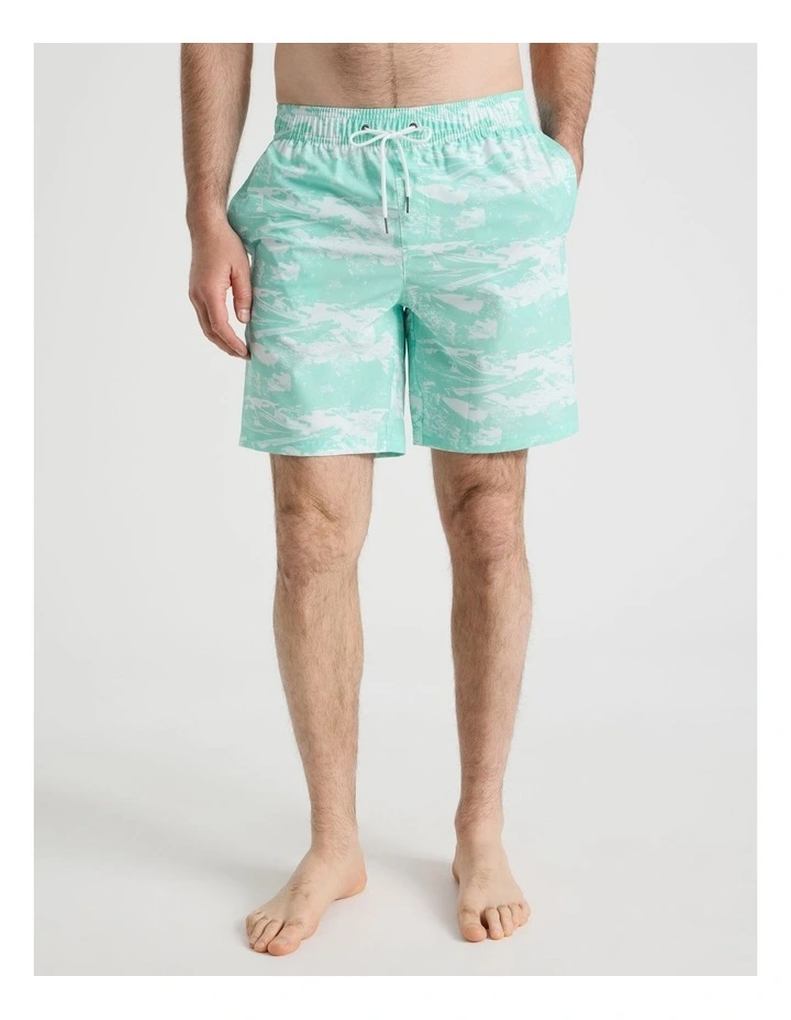 Elasticated Drawstring Swim Short in Blue image 2