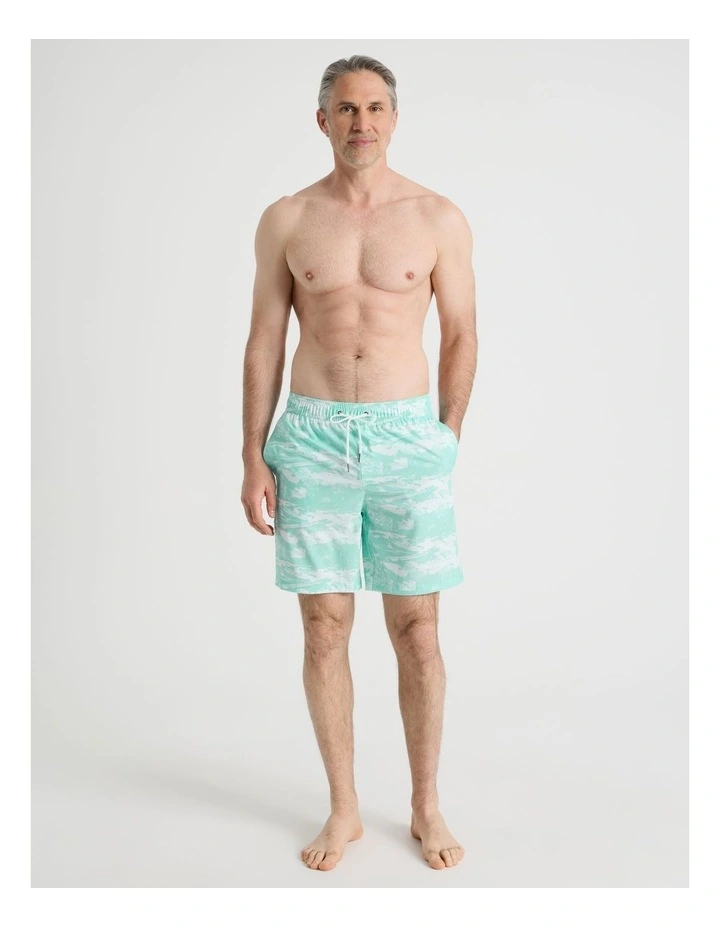 Elasticated Drawstring Swim Short in Blue image 4