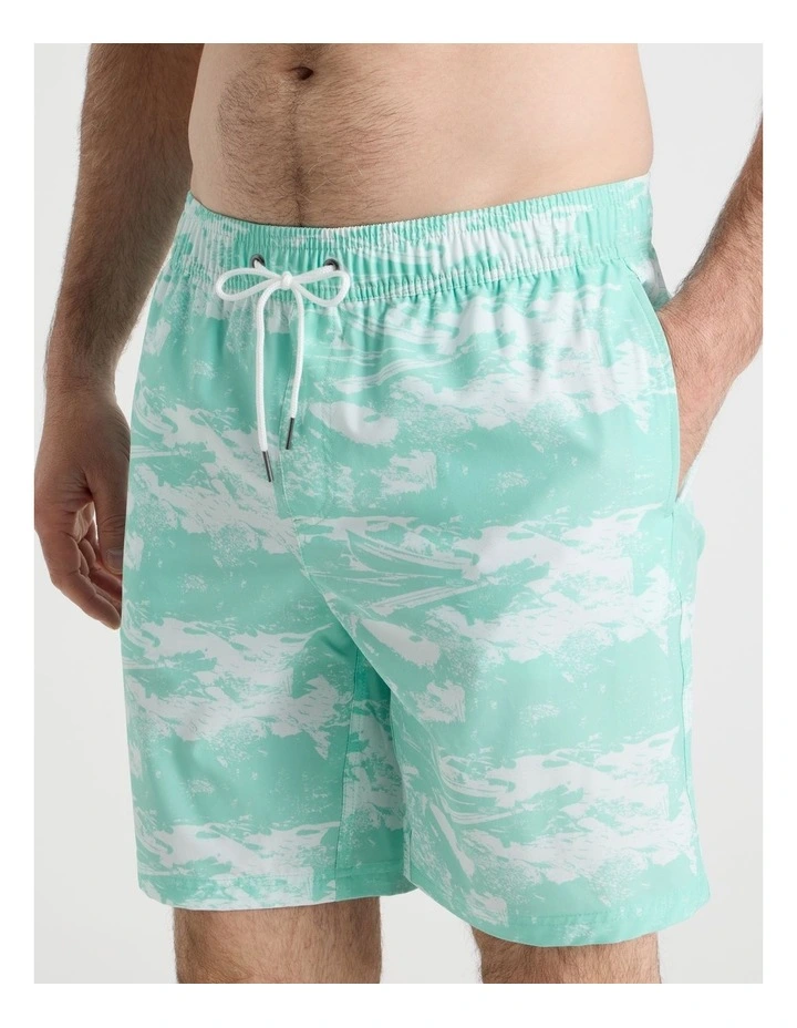Elasticated Drawstring Swim Short in Blue image 5