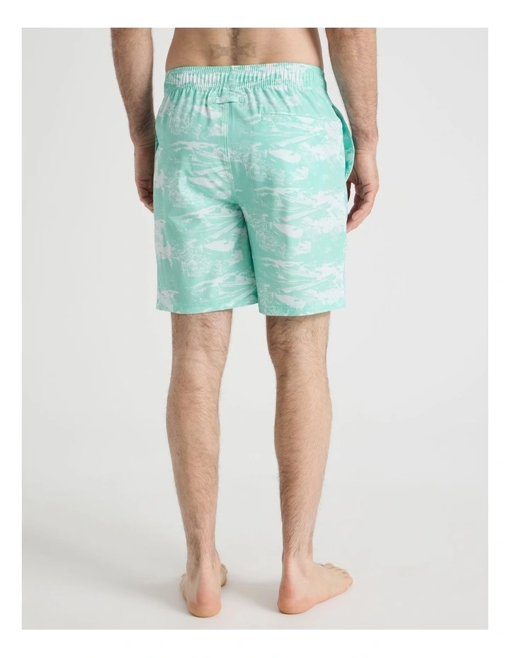 Elasticated Drawstring Swim Short in Blue image 6