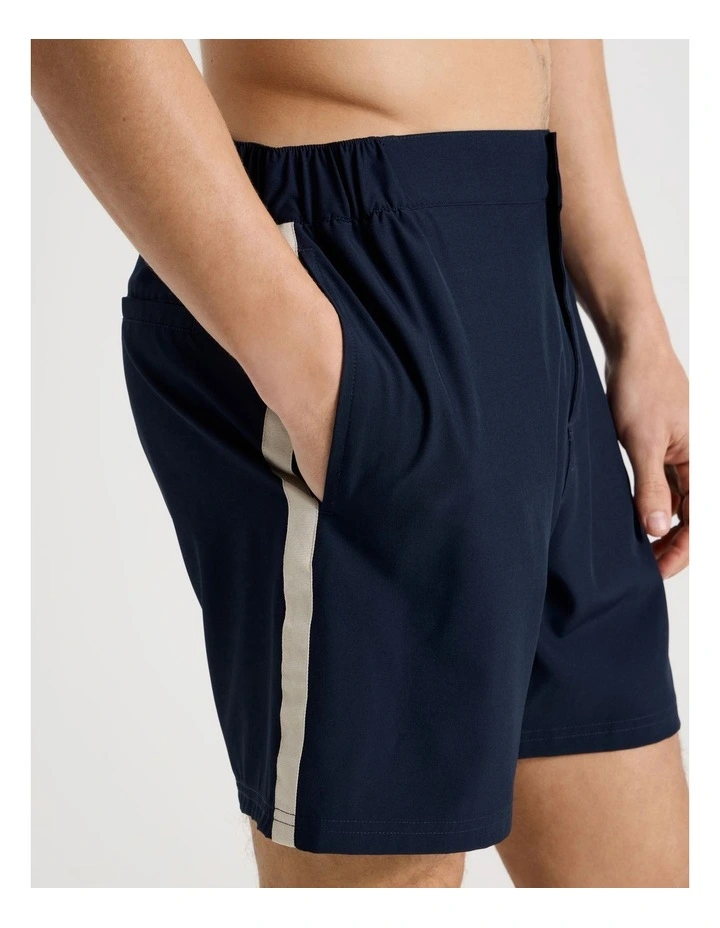 Side Waist Elastic Swim Short in Navy image 2