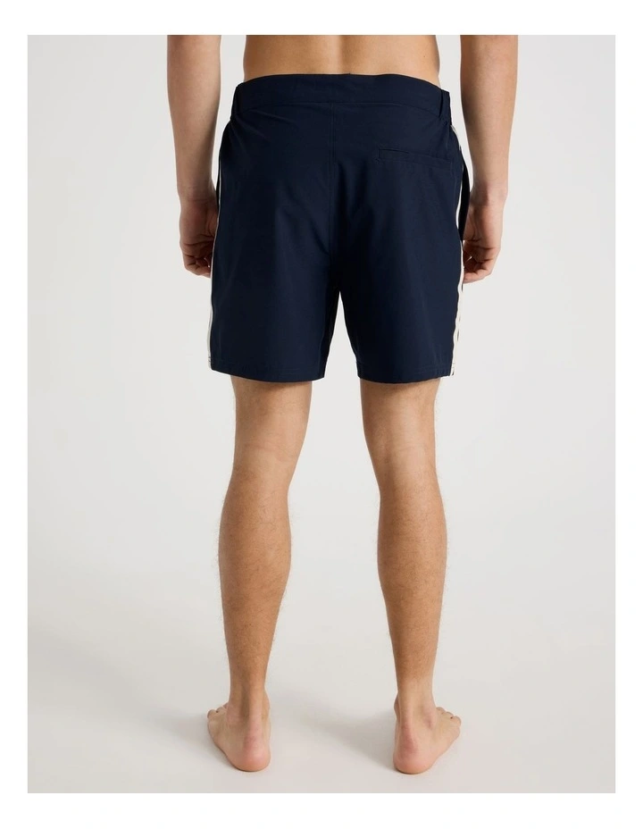 Side Waist Elastic Swim Short in Navy image 4