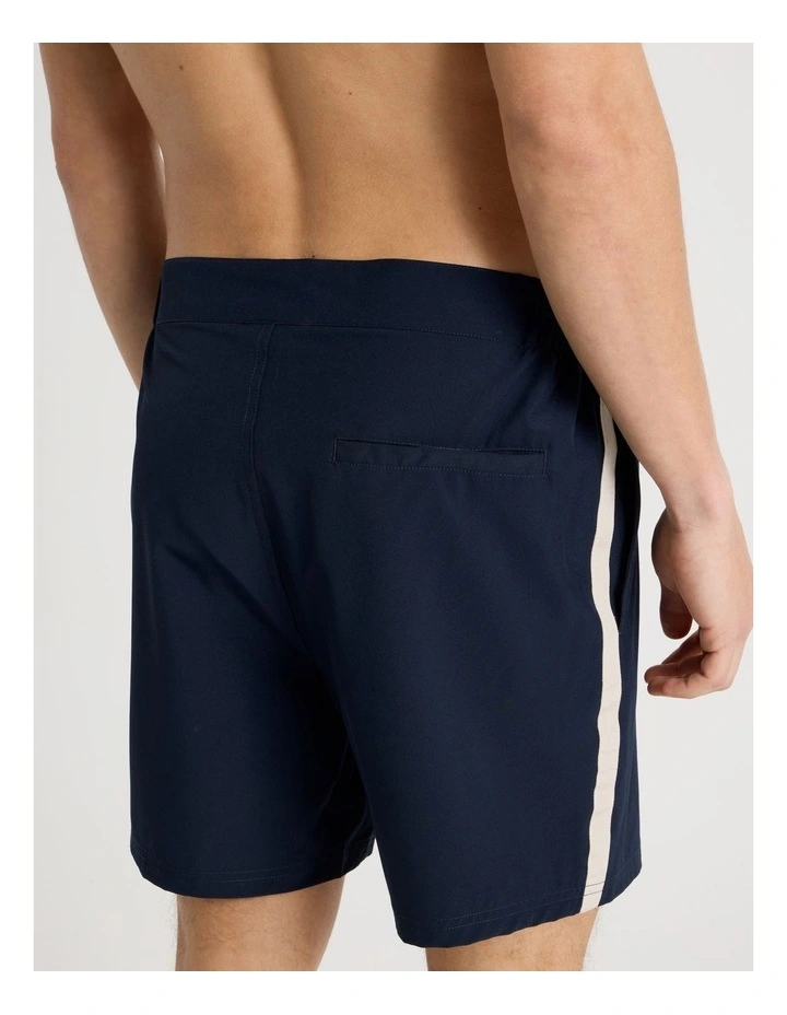 Side Waist Elastic Swim Short in Navy image 5