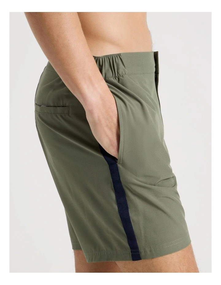 Side Waist Elastic Swim Short in Green image 3