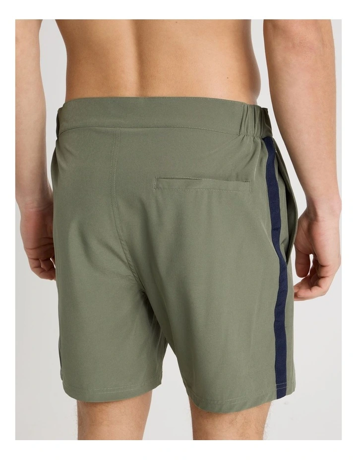 Side Waist Elastic Swim Short in Green image 6