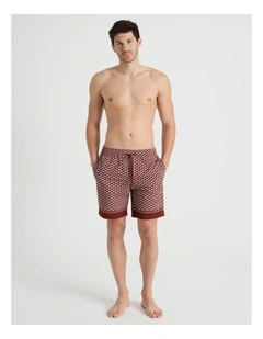 Drawstring Swim Short in Red