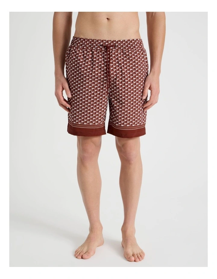 Drawstring Swim Short in Red image 2