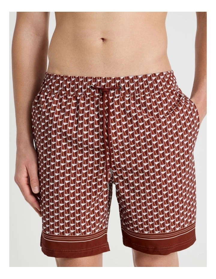 Drawstring Swim Short in Red image 3