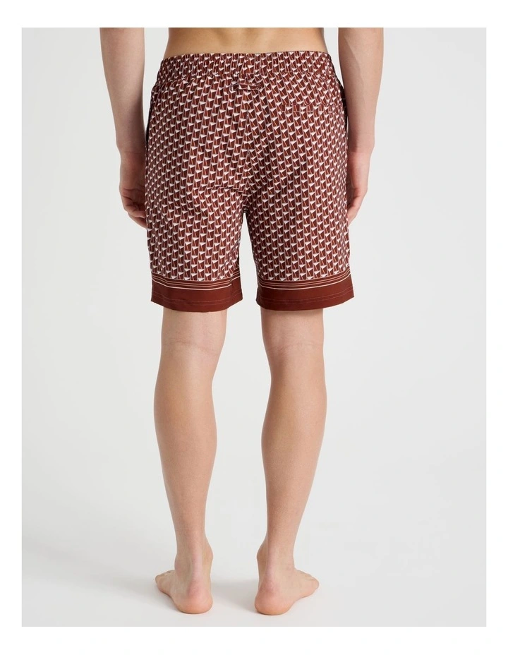 Drawstring Swim Short in Red image 4