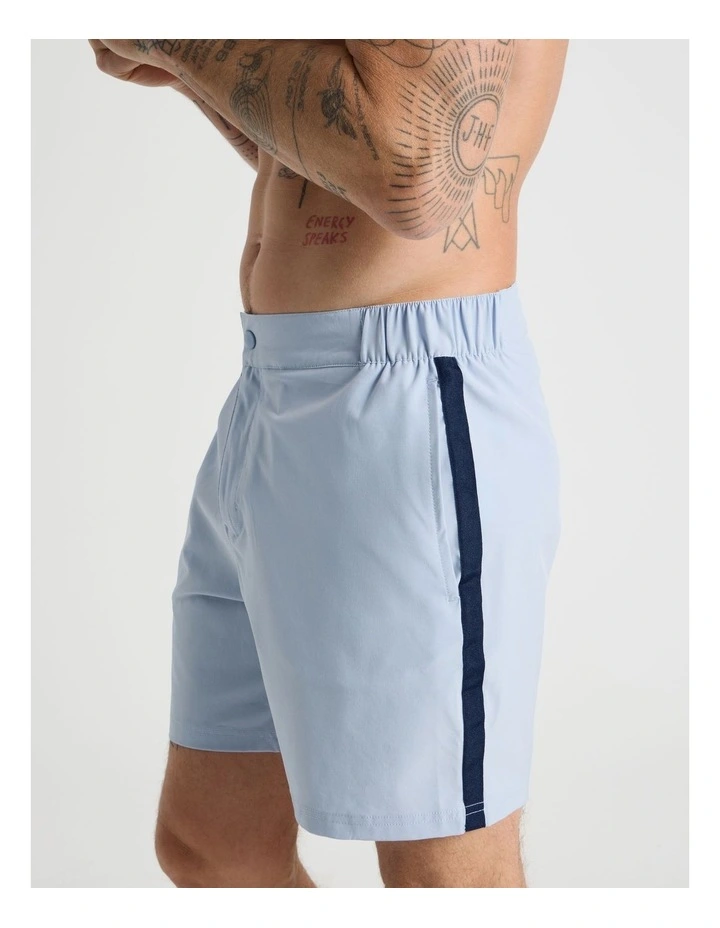 Drawstring Swim Short in Light Blue image 2