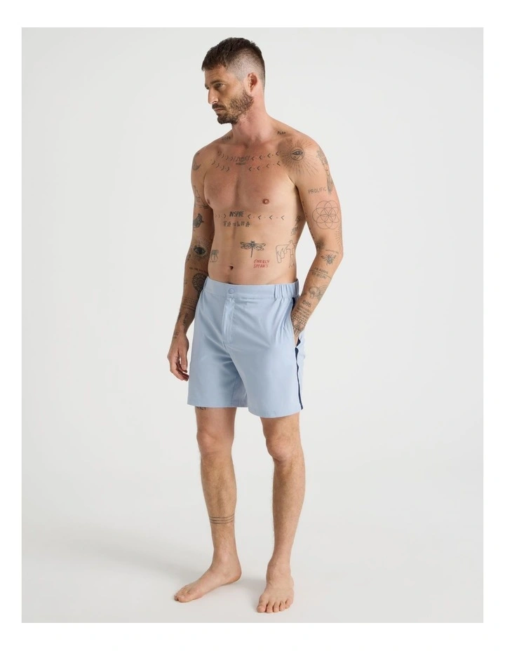 Drawstring Swim Short in Light Blue image 3