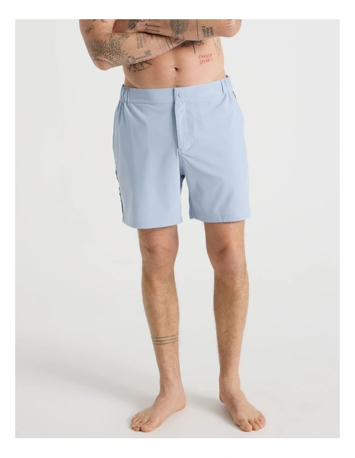 Drawstring Swim Short in Light Blue image 4