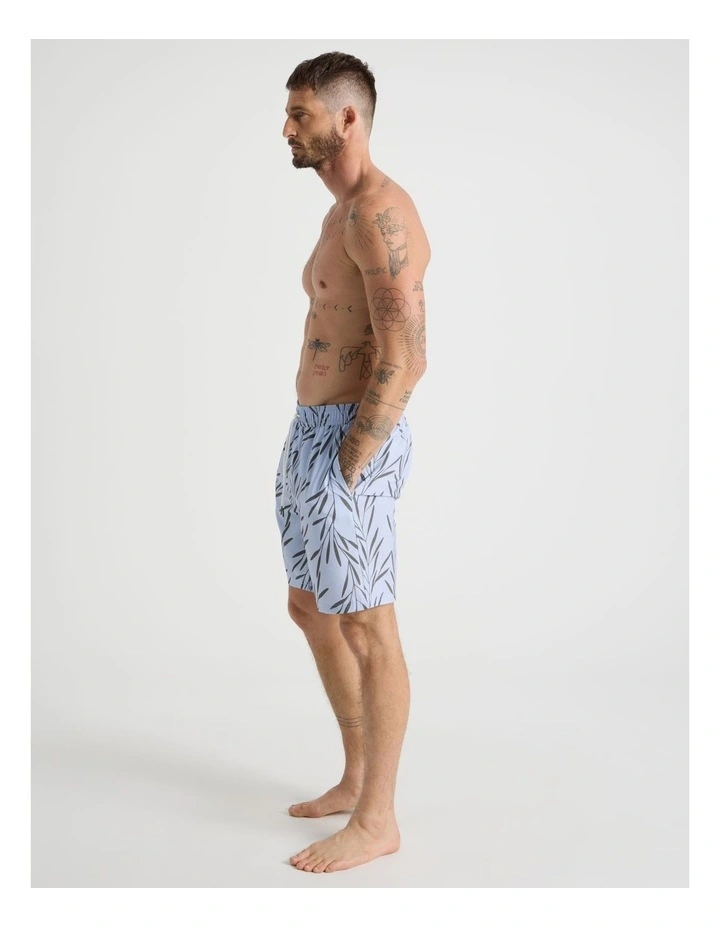 Drawstring Swim Short in Blue image 3