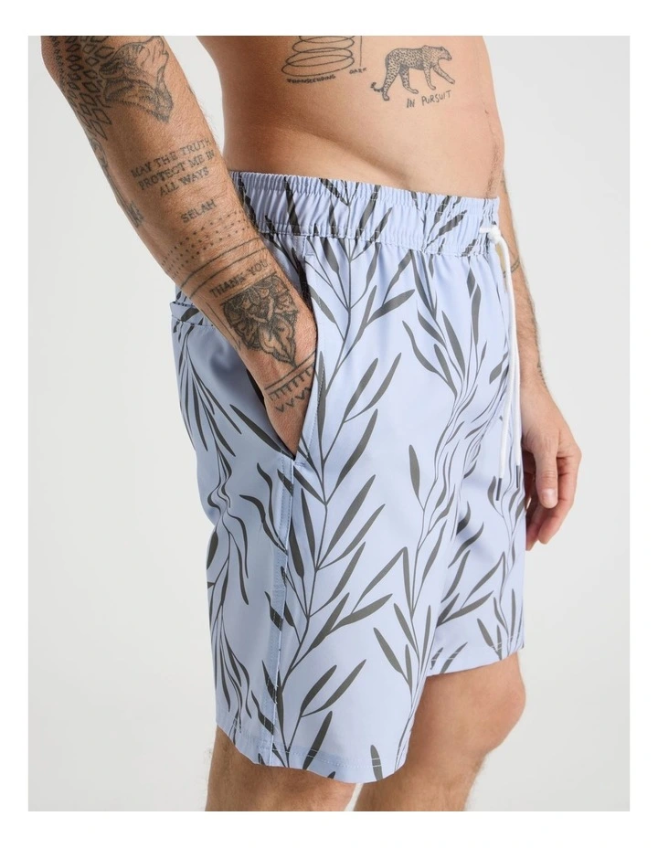 Drawstring Swim Short in Blue image 5