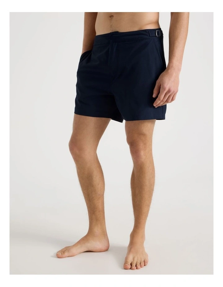 Side Tab Swim Short in Navy image 2