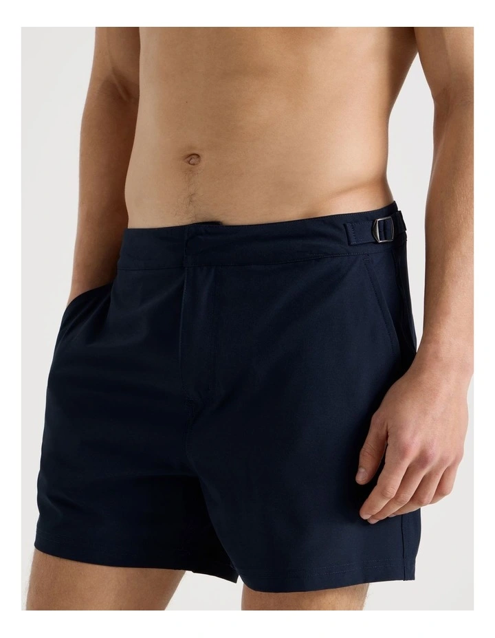Side Tab Swim Short in Navy image 3